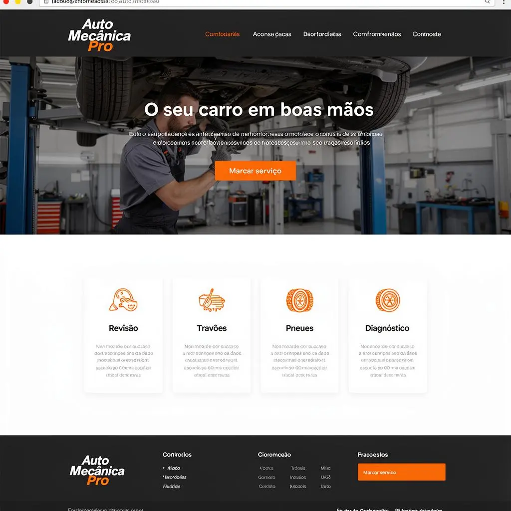 Demonstração do site para Auto Mecânica Pro