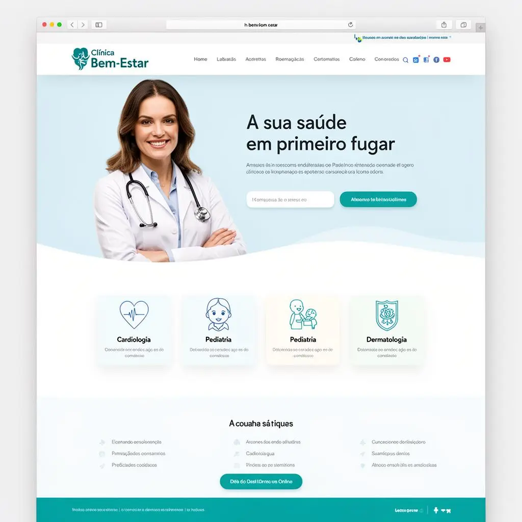 Demonstração do site para Clínica Bem-Estar