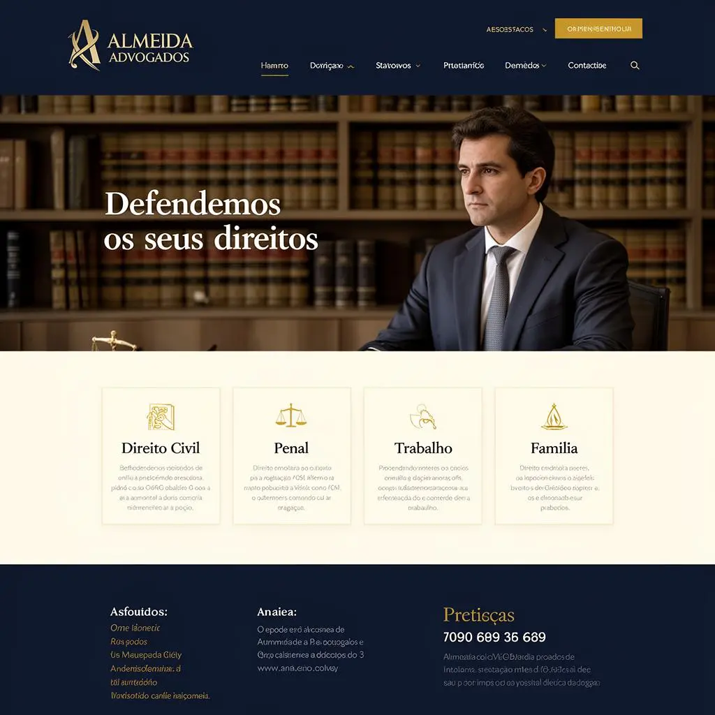 Demonstração do site para Almeida Advogados