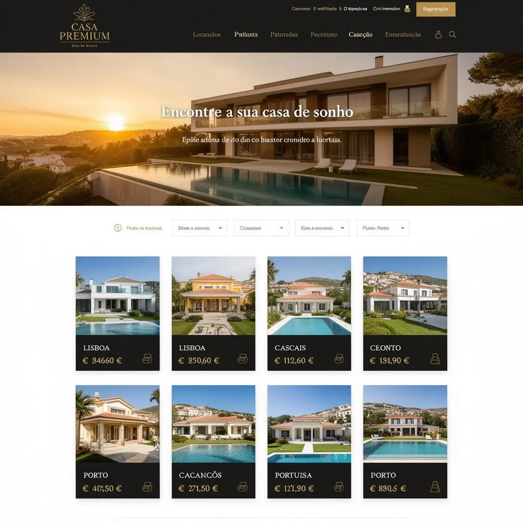 Demonstração do site para Casa Premium