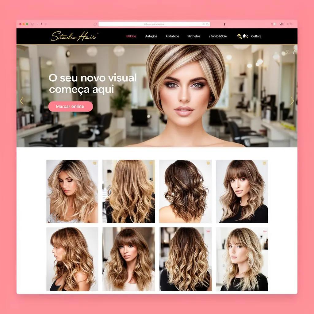 Demonstração do site para Studio Hair